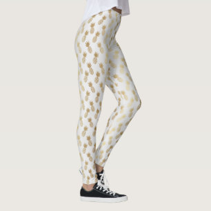 Legging Padrão Dourado de abacaxi