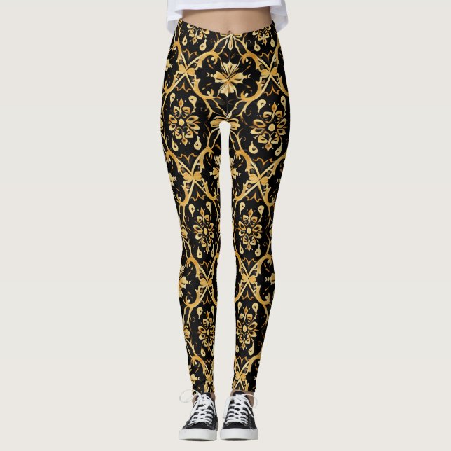 Legging Padrão Dourado de Itrato (Frente)