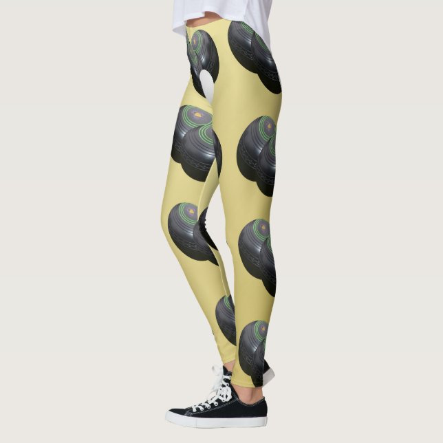 Legging Padrão Dourado E Preto De Bolinhos, (Esquerda)