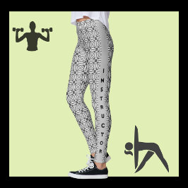 Legging Padrão e texto minimalístico moderno em tons de ci