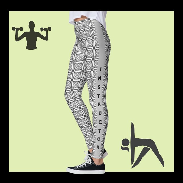 Legging Padrão e texto minimalístico moderno em tons de ci (Criador carregado)