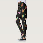 Legging padrão elegante de borboleta dourada rosa dourada<br><div class="desc">Padrão moderno e fofo de borboleta.</div>