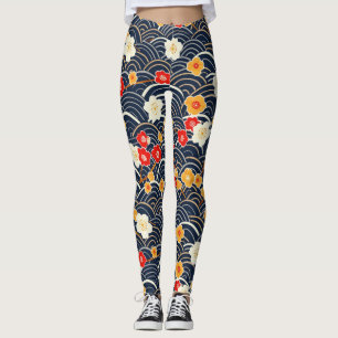 Legging Padrão Elegante De Flor De Cereja Sem Costura (12)