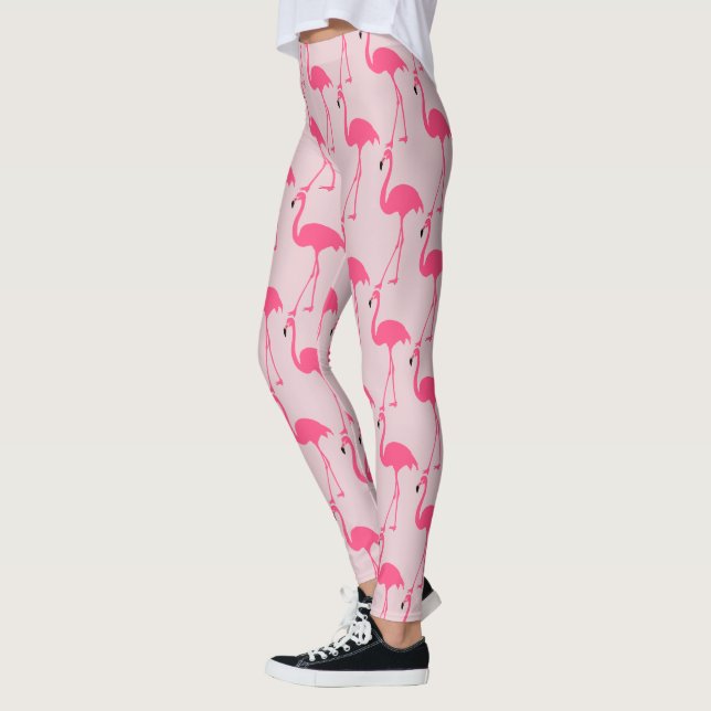 Legging Padrão elegante rosa flamingo rosa (Esquerda)