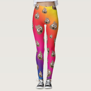 Legging Padrão Emoji De Poop Cotovelo