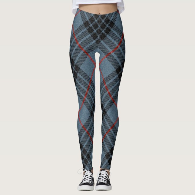 Legging Padrão Escocês da Xadrez de Tartan Azul MacKay (Frente)