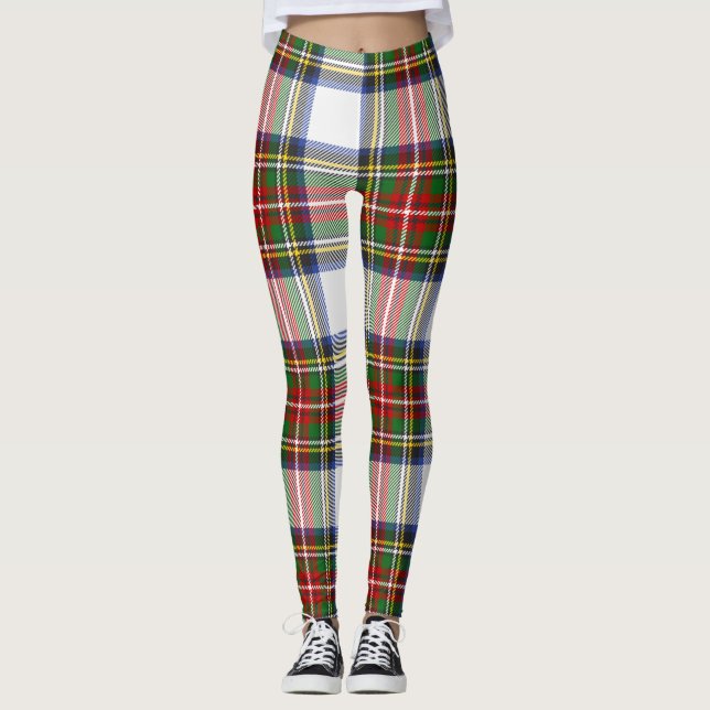 Legging Padrão Escocês da Xadrez de vestimenta real de Ste (Frente)
