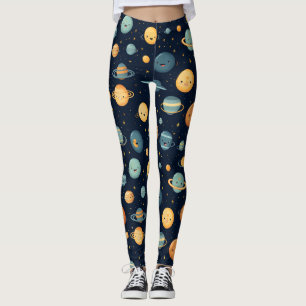 Legging Padrão espacial engraçado