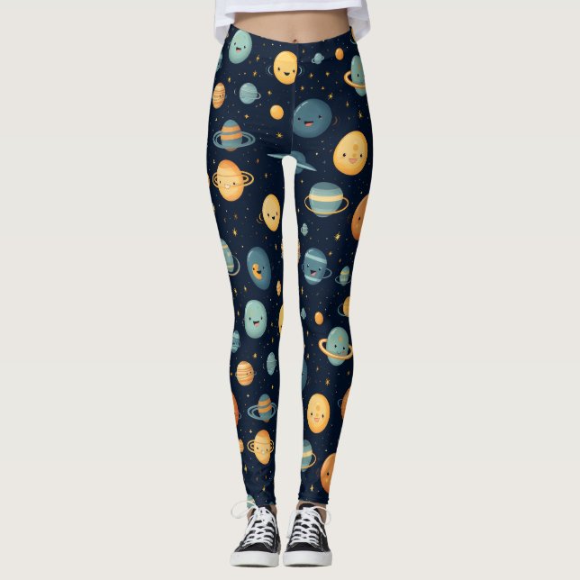 Legging Padrão espacial engraçado (Frente)