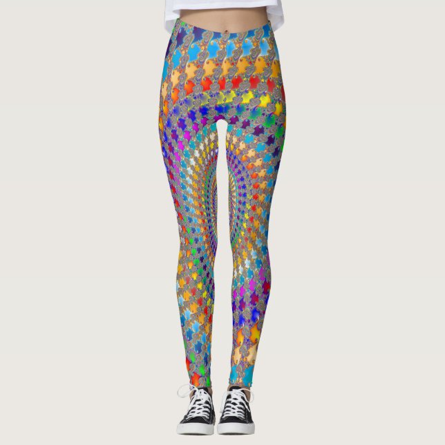 Legging Padrão espiral colorido (Frente)