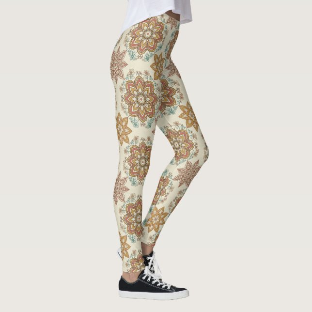 Legging Padrão Espiritual Boho Mandala Tom Terra (Direita)