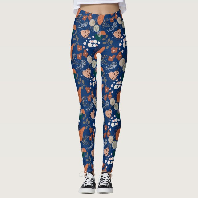 Legging Padrão estético BOHO A10 D azul BG (Frente)
