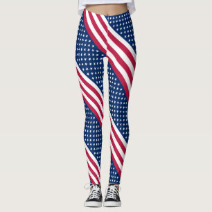 Legging Padrão estilizado da bandeira americana