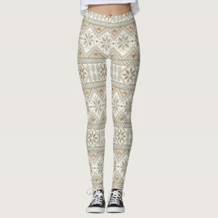 Legging Padrão Etnico Geométrico Tribal Floral Sem Costura