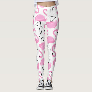 Legging Padrão Flamingo Moderno Rosa Simples