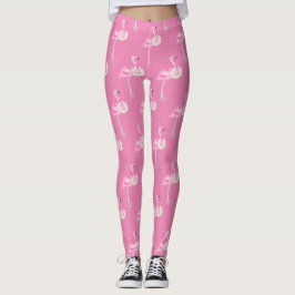 Legging Padrão Flamingo Rosa-Rosa-Bonito