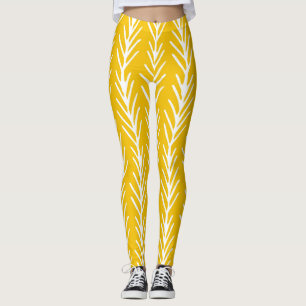 Legging Padrão Floral Abstrato de Desenho Mão