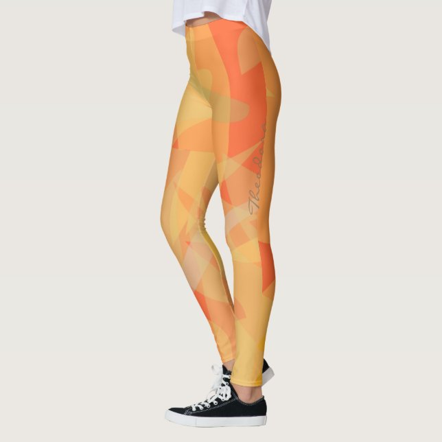 Legging Padrão Floral abstrato Orange (Esquerda)