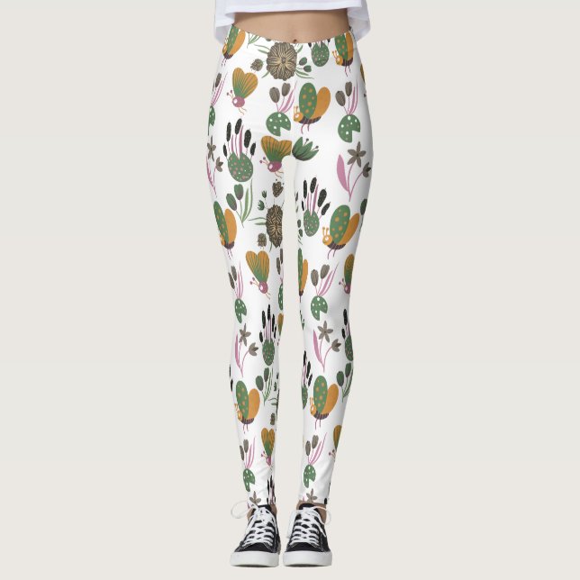 Legging Padrão Floral Bonito (Frente)