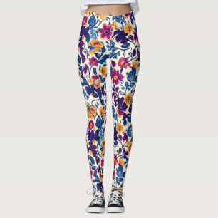 Legging Padrão Floral Colorido
