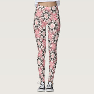 Legging Padrão floral cor de rosa