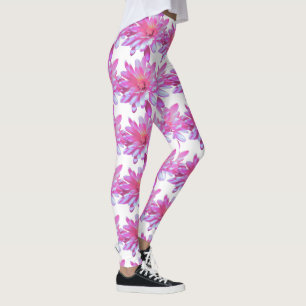 Legging Padrão floral cor-de-rosa Daisies rosa
