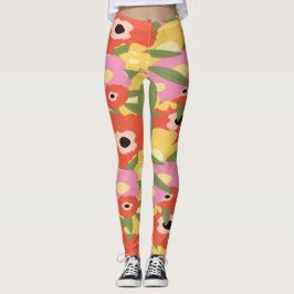 Legging Padrão Floral de Aquarela