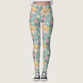 Legging Padrão floral de cor pastel mole