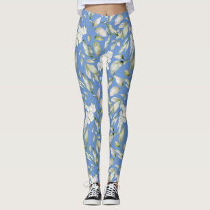 Legging Padrão Floral de Jardim Sem Costura