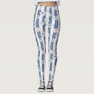 Legging Padrão Floral de Margarida Minimalista (2)