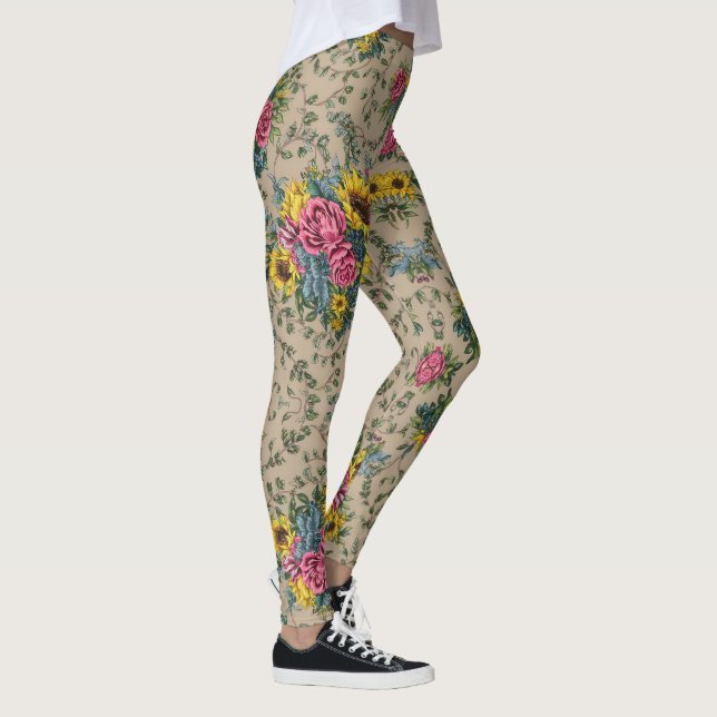 Legging Padrão floral de multicor chic (Direita)