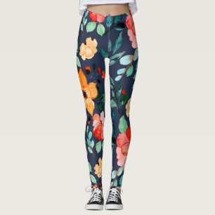 Legging Padrão Floral de Superfície - Primavera decorativa