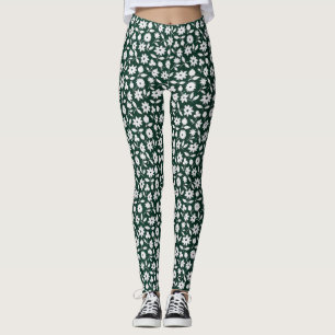 Legging Padrão Floral Denso Decorativo Vintage