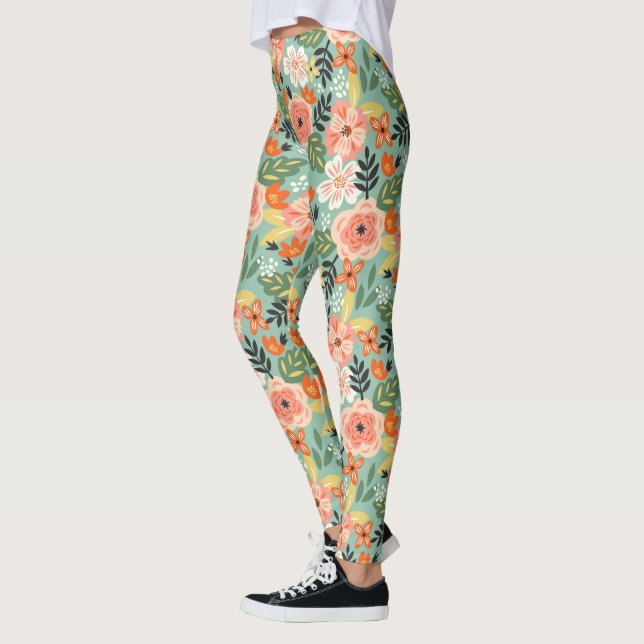 Legging Padrão Floral do Jardim (Esquerda)