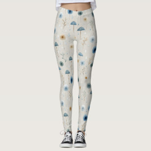 Legging Padrão Floral do Jardim de Chuva Sereno (8)