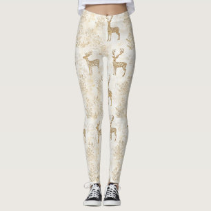 Legging Padrão Floral e Corça Vintage da Floresta (4)