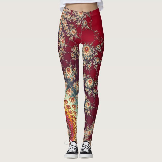 Legging Padrão Floral Espiral (Frente)