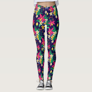 Legging Padrão Floral Exótico Colorido-23021