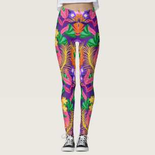 Legging Padrão Floral Exótico Colorido-23148
