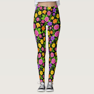 Legging Padrão Floral Exótico Colorido-35681