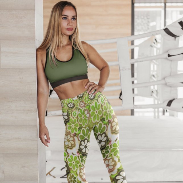Legging Padrão Floral Flutuante do Limão Hippie | Legumino (Criador carregado)