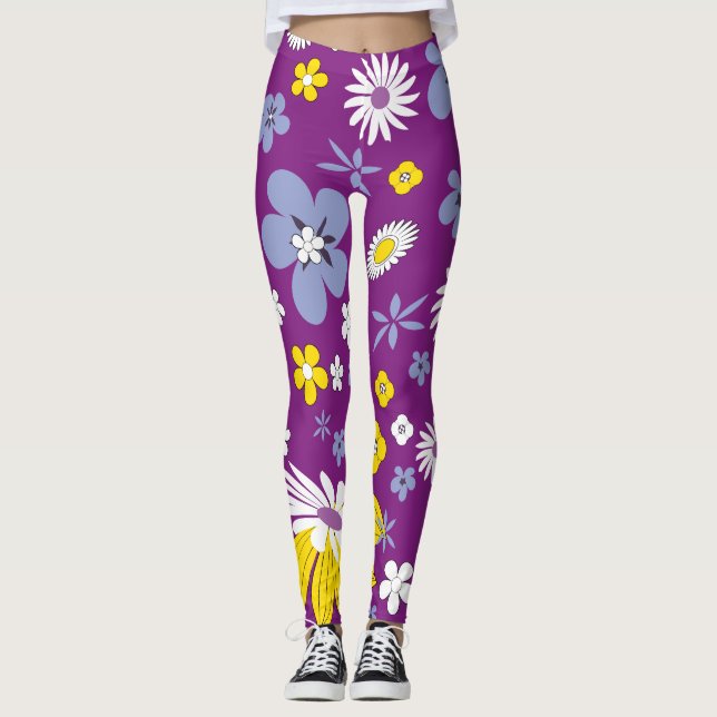 Legging Padrão Floral Invisível (Frente)