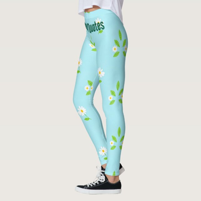 Legging Padrão Floral Minimalista de Primavera (Esquerda)