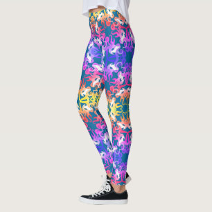 Legging Padrão Floral Pastor Alemão