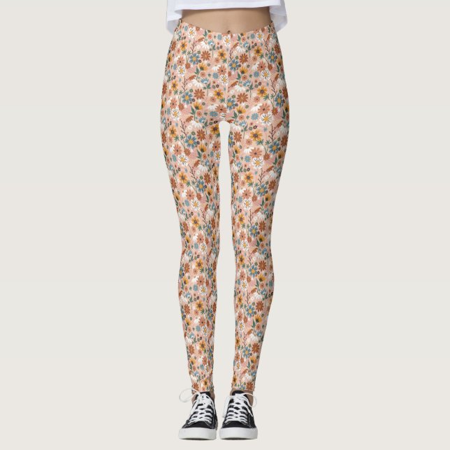 Legging Padrão Floral Pintado À Mão- 23136 (Frente)