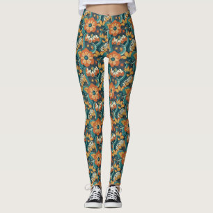 Legging Padrão Floral Retroativo