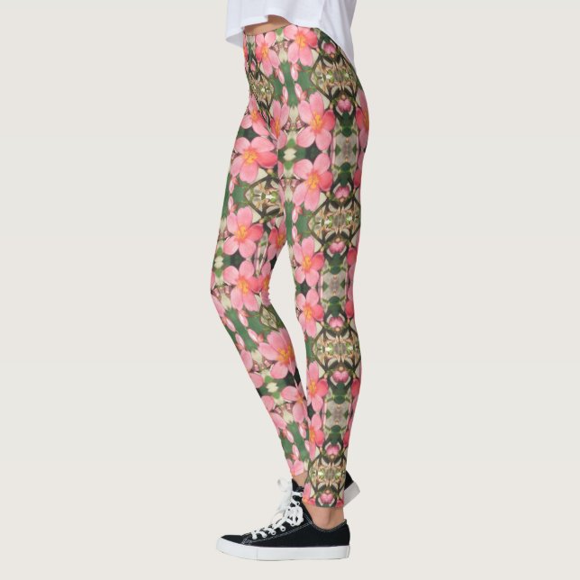 Legging Padrão Floral Rosa (Esquerda)