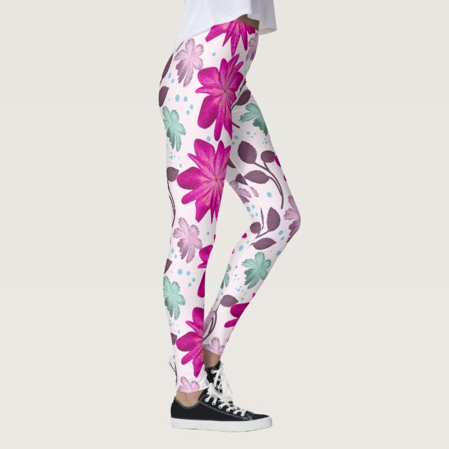 Legging Padrão floral rosa (Direita)
