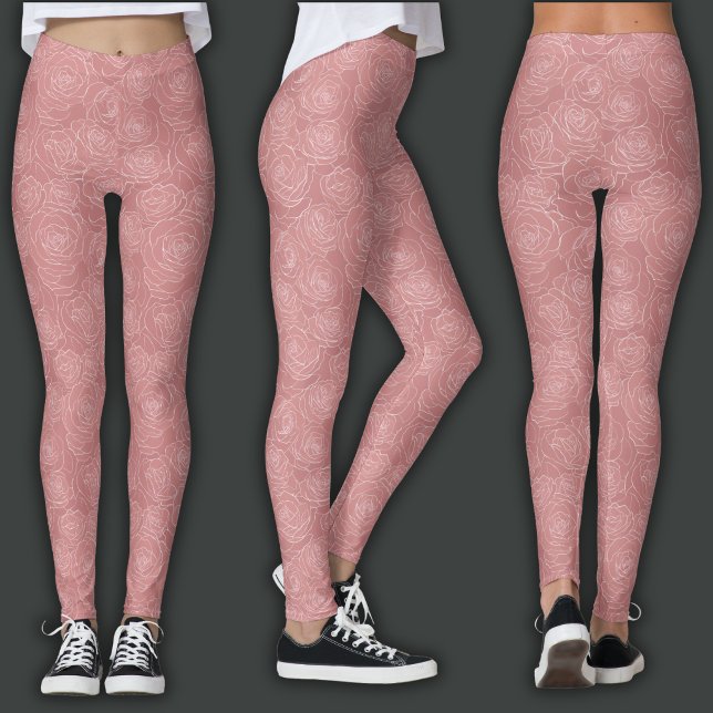 Legging Padrão Floral | Rosa Empoeirada (Criador carregado)