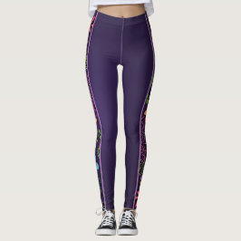 Legging Padrão floral sem soldadura corante de alça desenh
